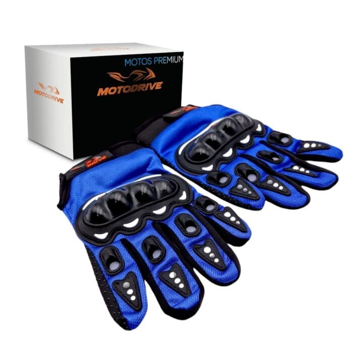 Guantes Grandes Motociclista Azules Motodrive Original