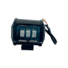 FARO AUXILIAR CUADRADO 3 LED CON LUPA LUZ BLANCA CONTORNO AZUL CON LUZ ALTA, BAJA Y ESTROBO - Imagen 2
