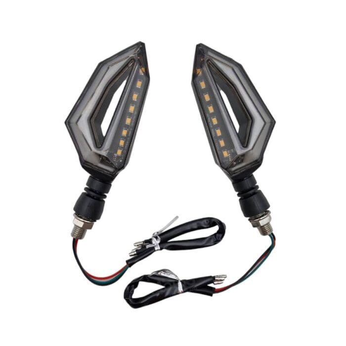 Direccional Led Secuencial Tipo Aleta Amar-blanco Universal - Imagen 2