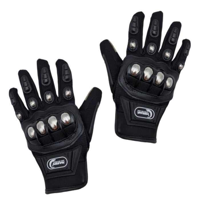 Guante Negro Con Proteccion Metalica M Para Pantalla Tactil - Imagen 2