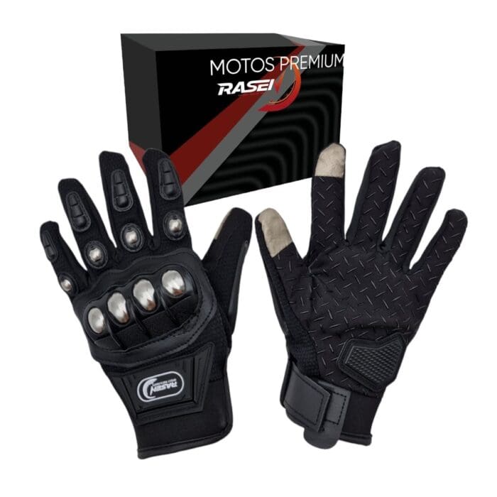 Guante Negro Con Proteccion Metalica M Para Pantalla Tactil
