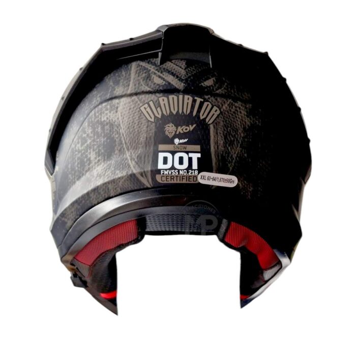 Casco Snow Gladiator Negro Mate Kov Original - Imagen 4