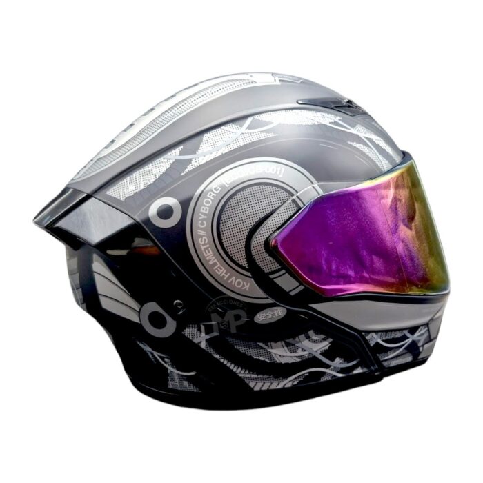 Casco Estelar Cyborg Negro Kov Original - Imagen 8