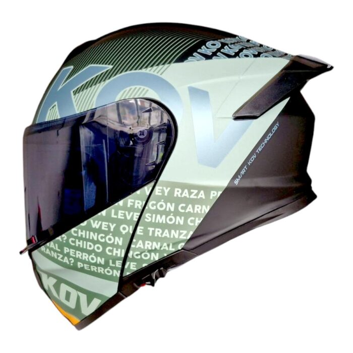 Casco Thunder Flow Verde Kov Original - Imagen 2