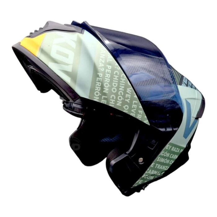 Casco Thunder Flow Verde Kov Original - Imagen 8