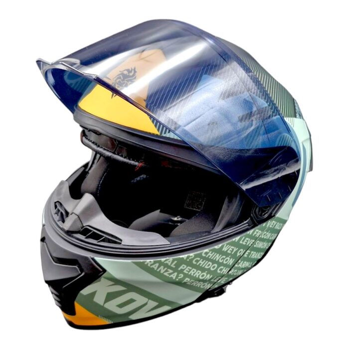 Casco Thunder Flow Verde Kov Original - Imagen 7