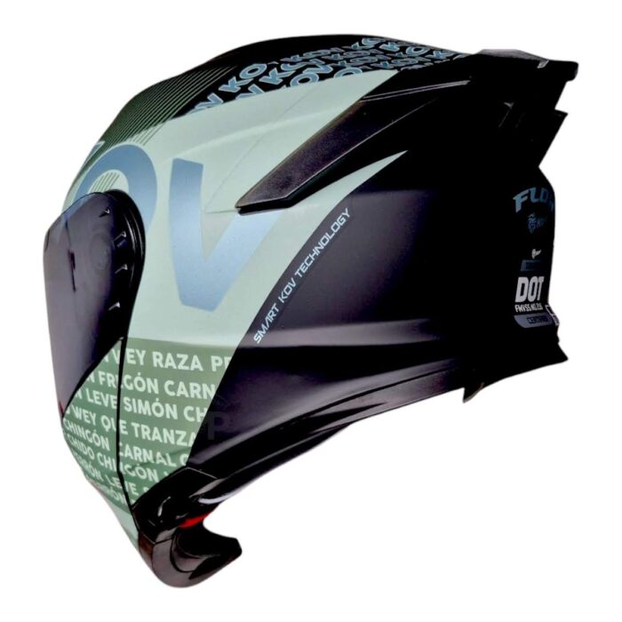 Casco Thunder Flow Verde Kov Original - Imagen 3