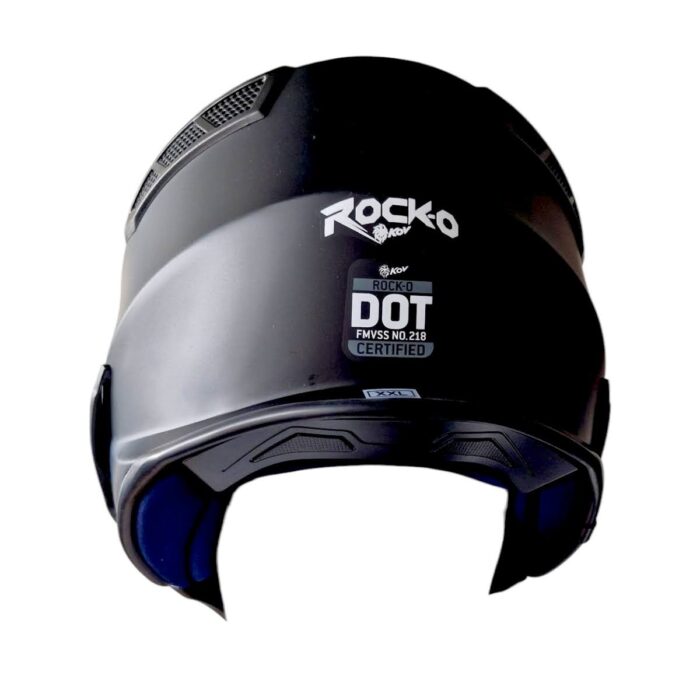 Casco Rock-o Solido Negro Mate Kov Original - Imagen 4