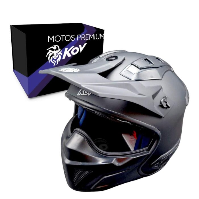 Casco Rock-o Solido Negro Mate Kov Original
